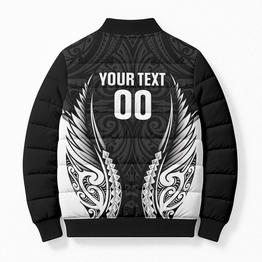 Hawke's Bay 2026 Rugby Custom Bomber Puffer Jacket NZ Maori Silver Fern