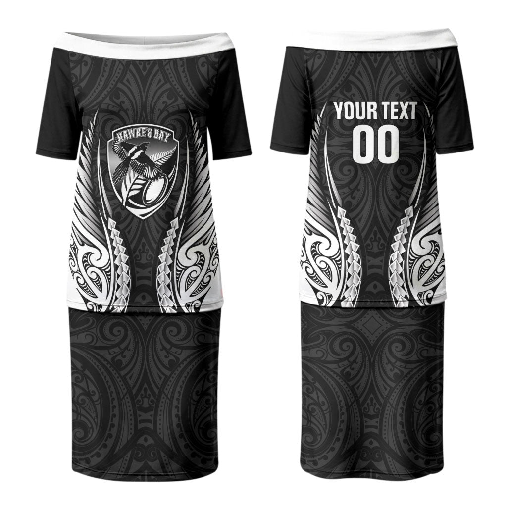 Hawke's Bay 2026 Rugby Custom Couples Matching Puletasi and Hawaiian Shirt NZ Maori Silver Fern LT14 - Polynesian Pride