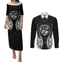 Hawke's Bay 2026 Rugby Custom Couples Matching Puletasi and Long Sleeve Button Shirt NZ Maori Silver Fern