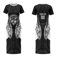 Hawke's Bay 2026 Rugby Custom Couples Matching Short Sleeve Bodycon Dress and Hawaiian Shirt NZ Maori Silver Fern LT14 - Polynesian Pride