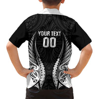 Hawke's Bay 2026 Rugby Custom Family Matching Long Sleeve Bodycon Dress and Hawaiian Shirt NZ Maori Silver Fern LT14 - Polynesian Pride