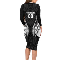 Hawke's Bay 2026 Rugby Custom Family Matching Long Sleeve Bodycon Dress and Hawaiian Shirt NZ Maori Silver Fern LT14 - Polynesian Pride