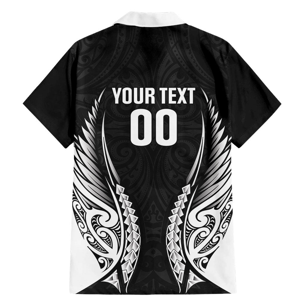 Hawke's Bay 2026 Rugby Custom Family Matching Off The Shoulder Long Sleeve Dress and Hawaiian Shirt NZ Maori Silver Fern LT14 - Polynesian Pride