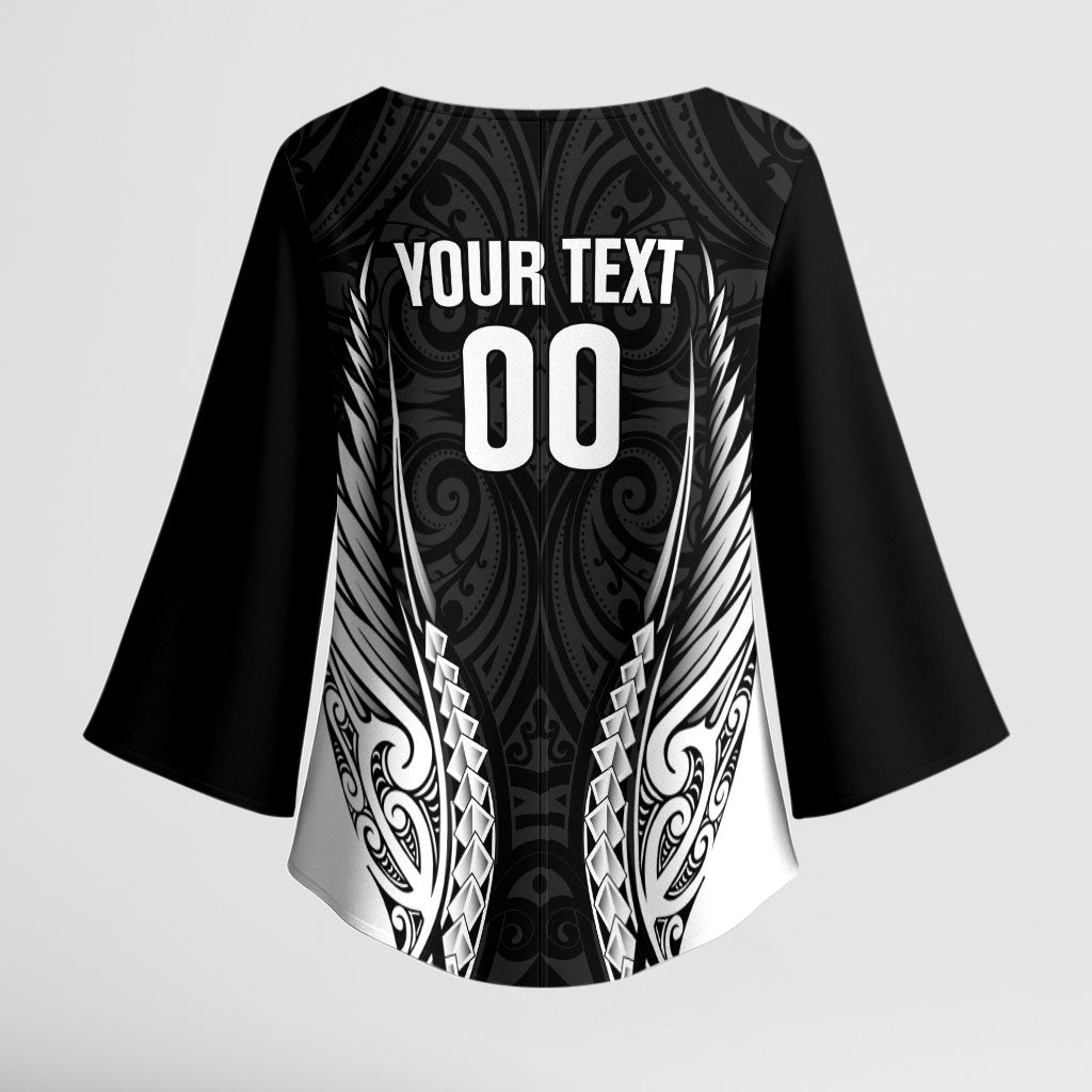 Hawke's Bay 2026 Rugby Custom Kimono Sleeve Blouse NZ Maori Silver Fern LT14 - Polynesian Pride