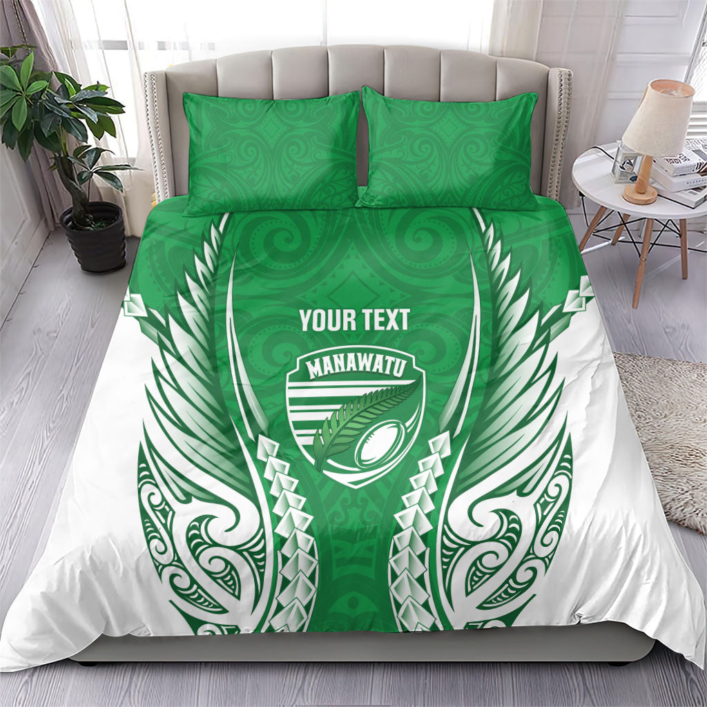 Manawatu 2026 Rugby Custom Bedding Set NZ Maori Silver Fern