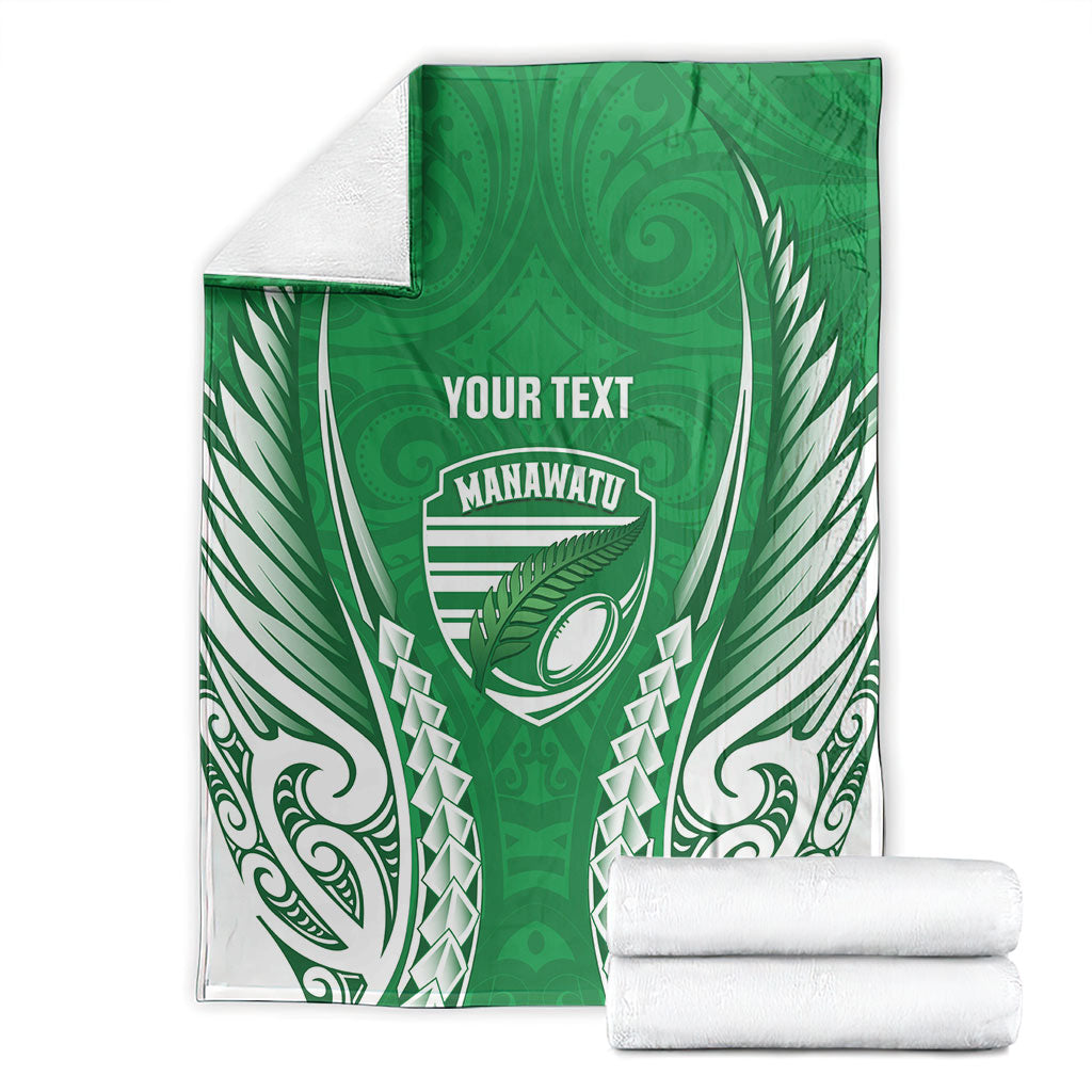 Manawatu 2026 Rugby Custom Blanket NZ Maori Silver Fern