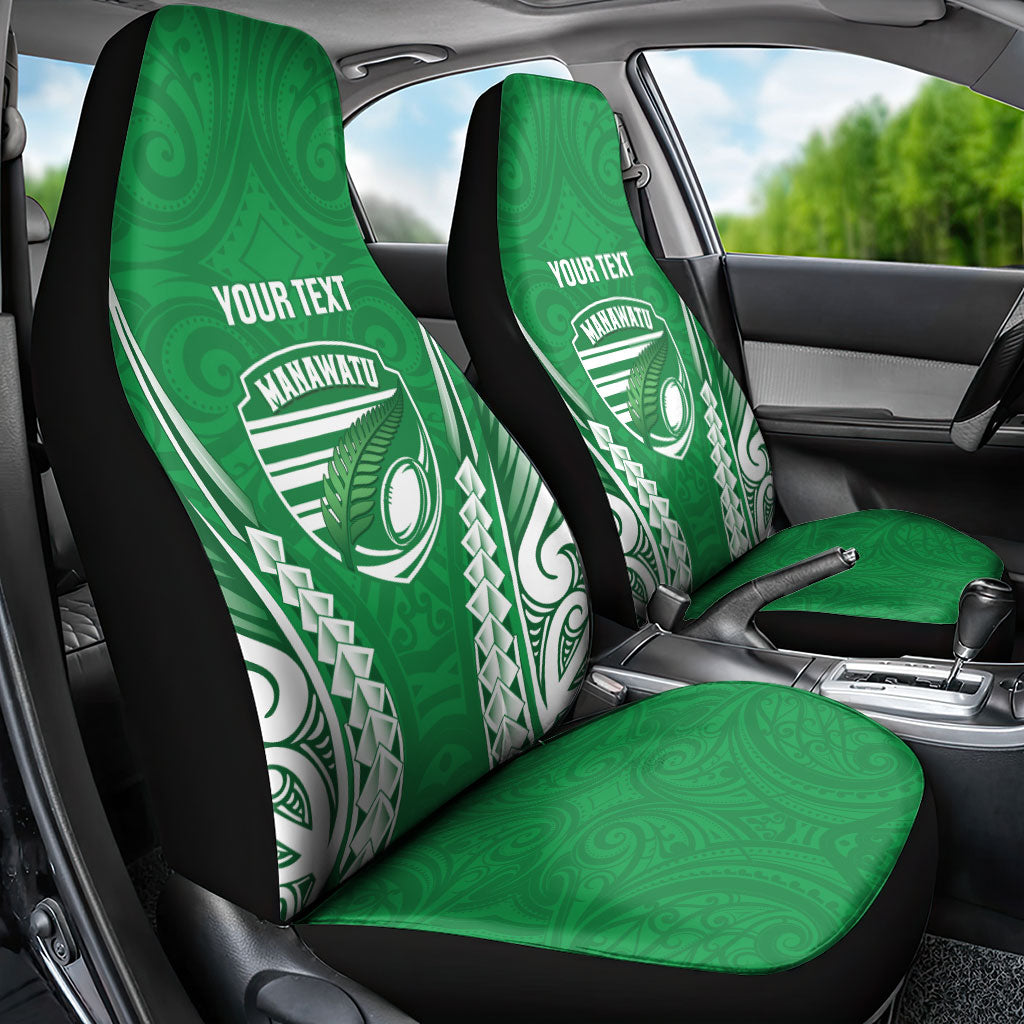 Manawatu 2026 Rugby Custom Car Seat Cover NZ Maori Silver Fern LT14 - Polynesian Pride