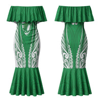 Manawatu 2026 Rugby Custom Couples Matching Mermaid Dress and Hawaiian Shirt NZ Maori Silver Fern LT14 - Polynesian Pride