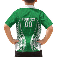 Manawatu 2026 Rugby Custom Family Matching Off Shoulder Maxi Dress and Hawaiian Shirt NZ Maori Silver Fern LT14 - Polynesian Pride