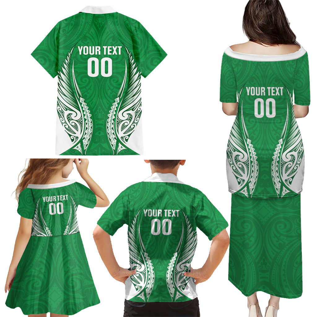 Manawatu 2026 Rugby Custom Family Matching Puletasi and Hawaiian Shirt NZ Maori Silver Fern