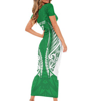 Manawatu 2026 Rugby Custom Family Matching Short Sleeve Bodycon Dress and Hawaiian Shirt NZ Maori Silver Fern LT14 - Polynesian Pride