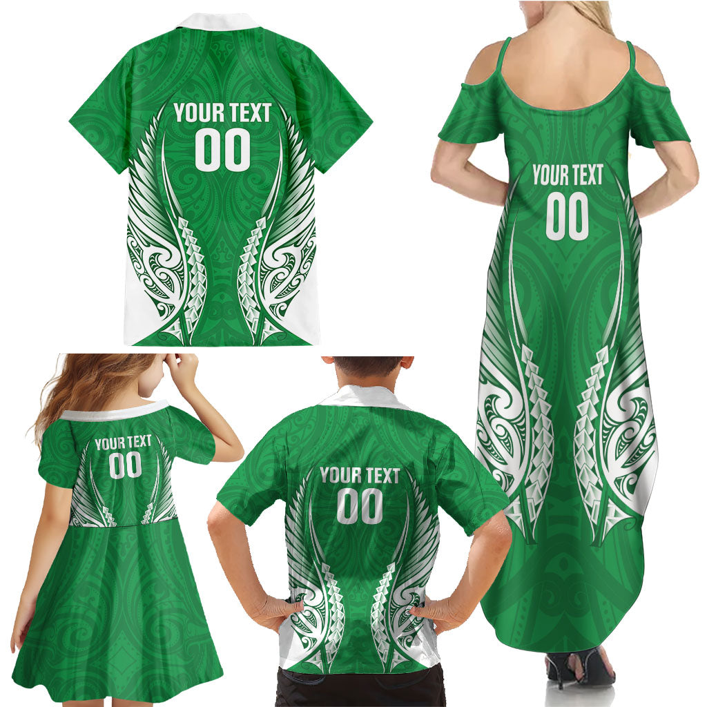 Manawatu 2026 Rugby Custom Family Matching Summer Maxi Dress and Hawaiian Shirt NZ Maori Silver Fern LT14 - Polynesian Pride