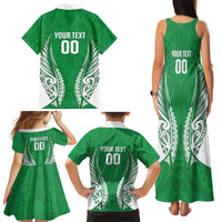 Manawatu 2026 Rugby Custom Family Matching Tank Maxi Dress and Hawaiian Shirt NZ Maori Silver Fern LT14 - Polynesian Pride