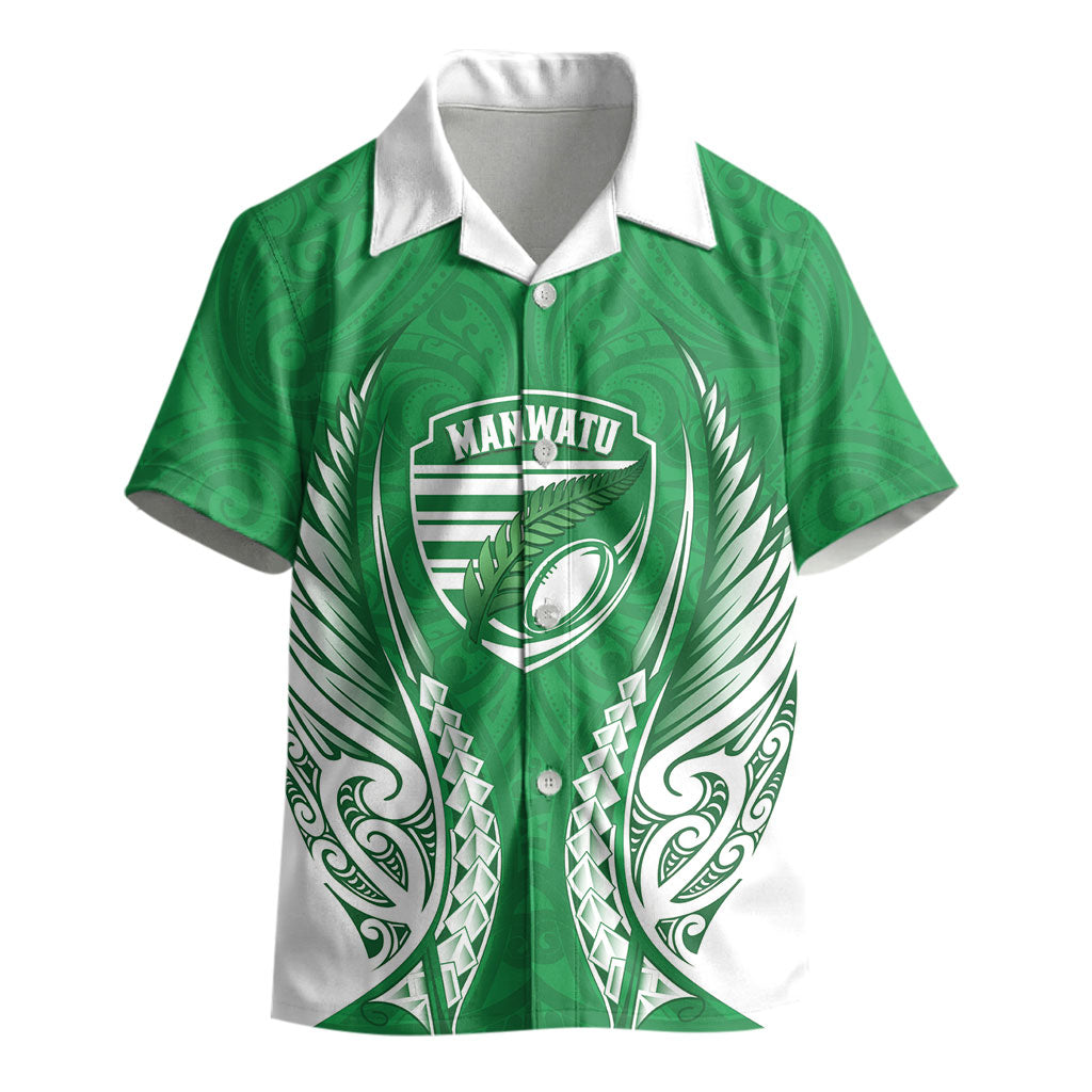 Manawatu 2026 Rugby Custom Kid Hawaiian Shirt NZ Maori Silver Fern LT14 - Polynesian Pride