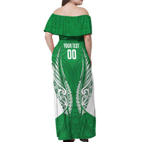 Manawatu 2026 Rugby Custom Off Shoulder Maxi Dress NZ Maori Silver Fern