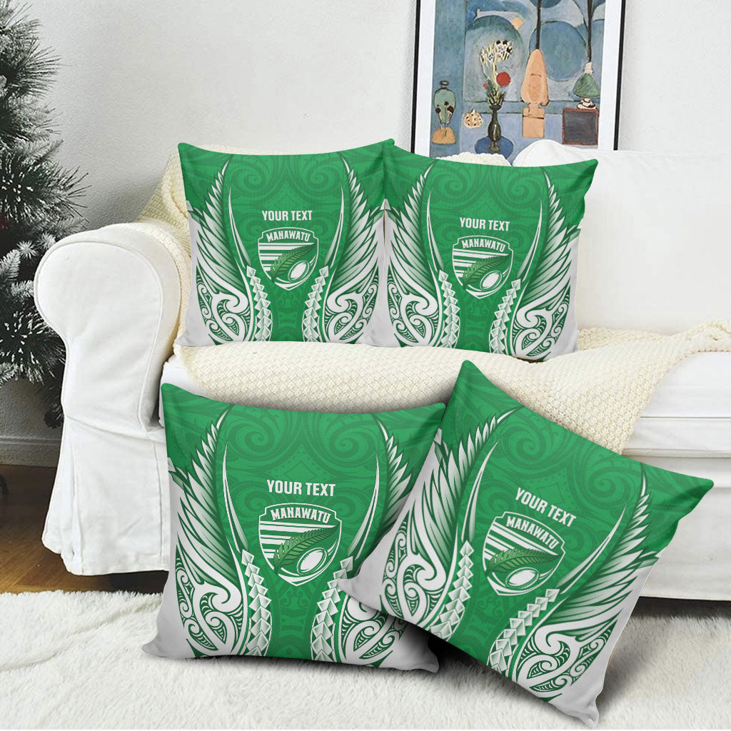 Manawatu 2026 Rugby Custom Pillow Cover NZ Maori Silver Fern