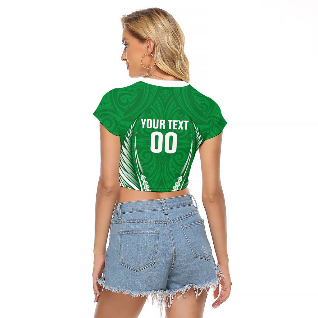 Manawatu 2026 Rugby Custom Raglan Cropped T Shirt NZ Maori Silver Fern LT14 - Polynesian Pride