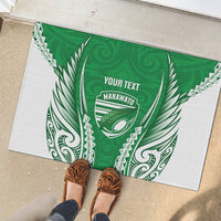 Manawatu 2026 Rugby Custom Rubber Doormat NZ Maori Silver Fern