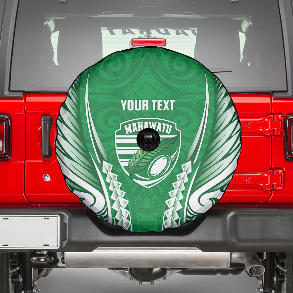 Manawatu 2026 Rugby Custom Spare Tire Cover NZ Maori Silver Fern LT14 - Polynesian Pride