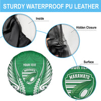 Manawatu 2026 Rugby Custom Spare Tire Cover NZ Maori Silver Fern LT14 - Polynesian Pride