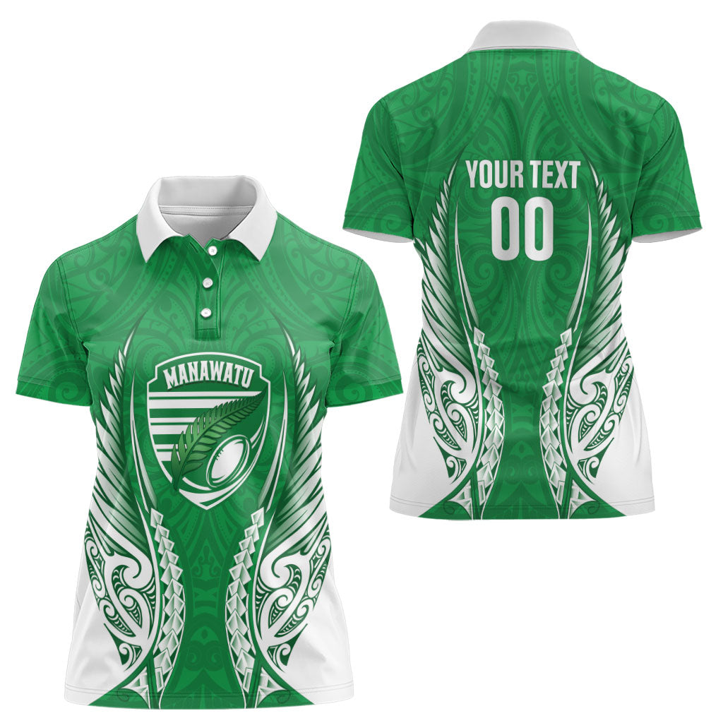 Manawatu 2026 Rugby Custom Women Polo Shirt NZ Maori Silver Fern