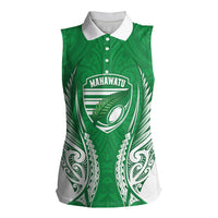 Manawatu 2026 Rugby Custom Women Sleeveless Polo Shirt NZ Maori Silver Fern