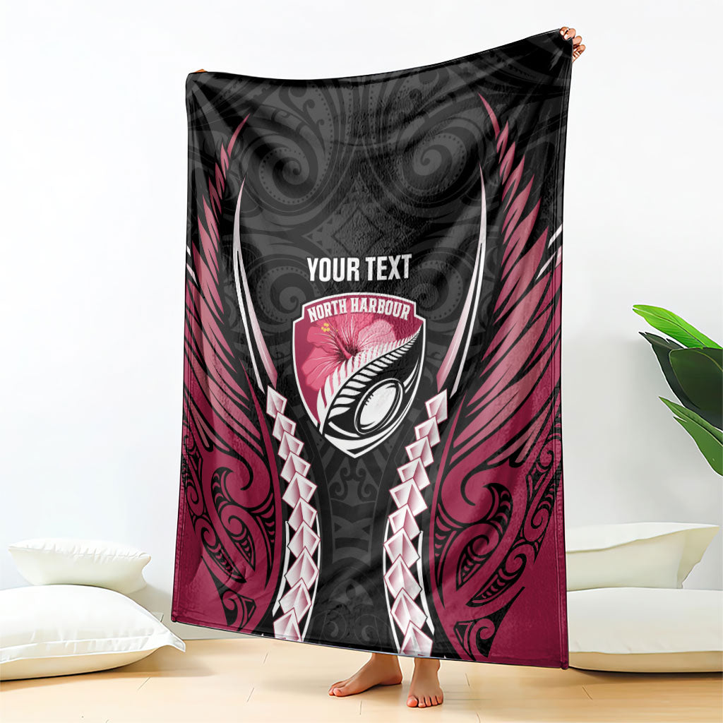 North Harbour 2026 Rugby Custom Blanket NZ Maori Silver Fern
