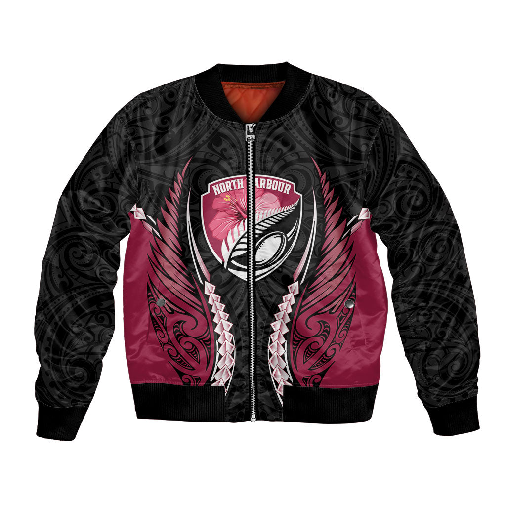 North Harbour 2026 Rugby Custom Bomber Jacket NZ Maori Silver Fern
