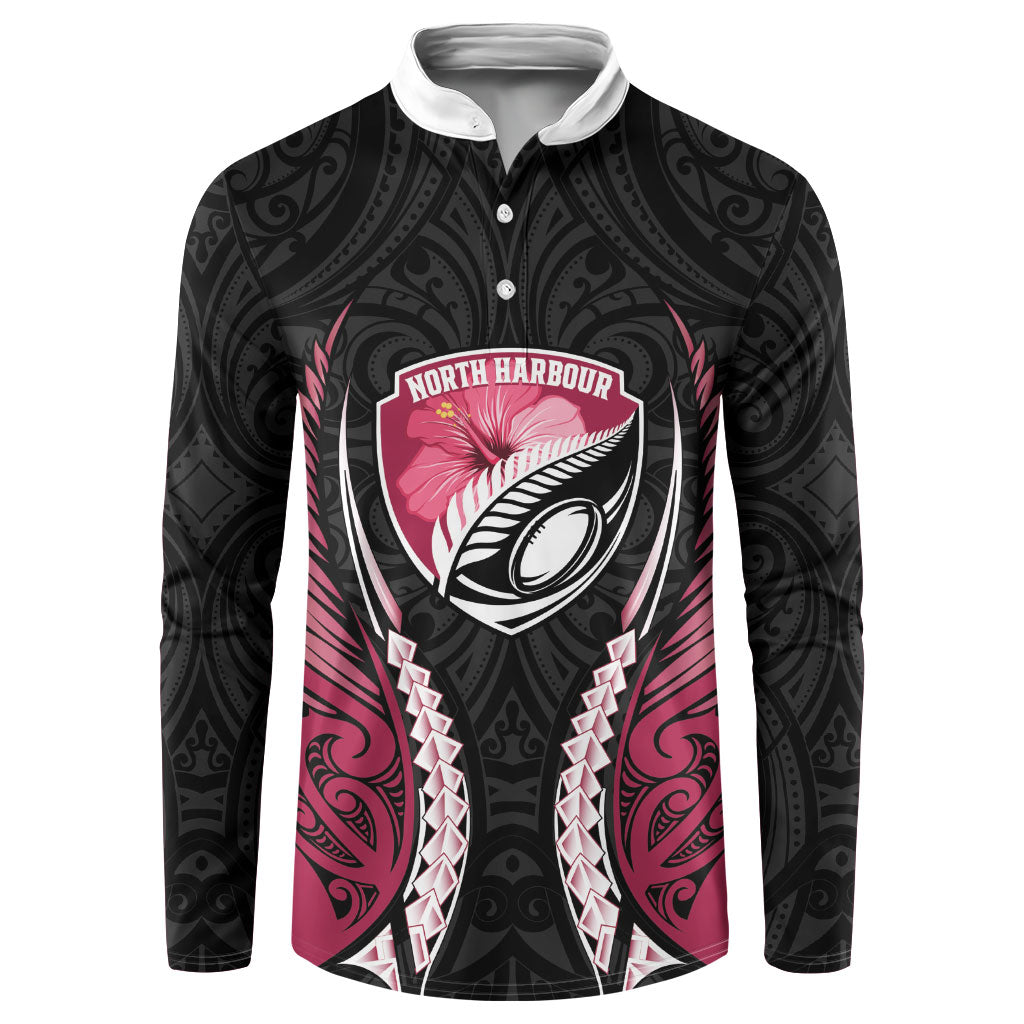 North Harbour 2026 Rugby Custom Button Sweatshirt NZ Maori Silver Fern