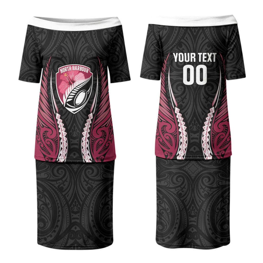 North Harbour 2026 Rugby Custom Couples Matching Puletasi and Hawaiian Shirt NZ Maori Silver Fern LT14 - Polynesian Pride