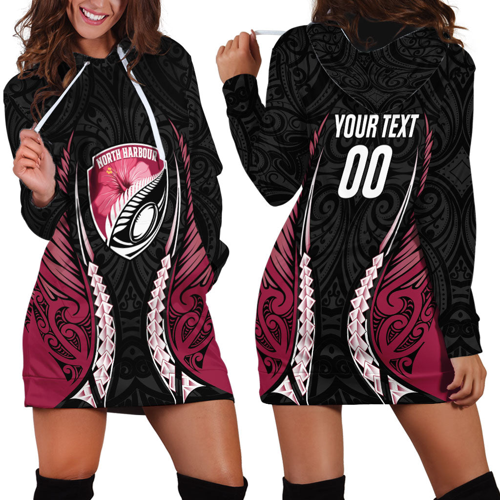 North Harbour 2026 Rugby Custom Hoodie Dress NZ Maori Silver Fern LT14 - Polynesian Pride