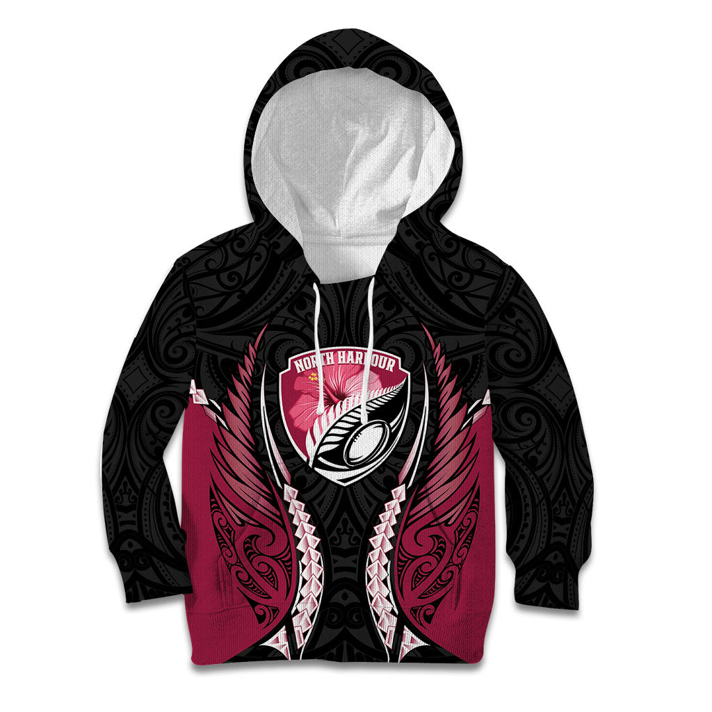 North Harbour 2026 Rugby Custom Kid Hoodie NZ Maori Silver Fern