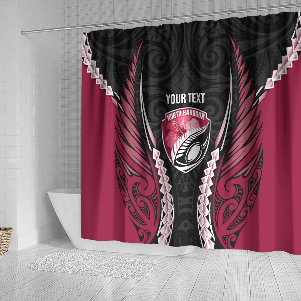 North Harbour 2026 Rugby Custom Shower Curtain NZ Maori Silver Fern
