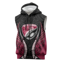 North Harbour 2026 Rugby Custom Sleeveless Zip Hoodie NZ Maori Silver Fern LT14 Maroon - Polynesian Pride