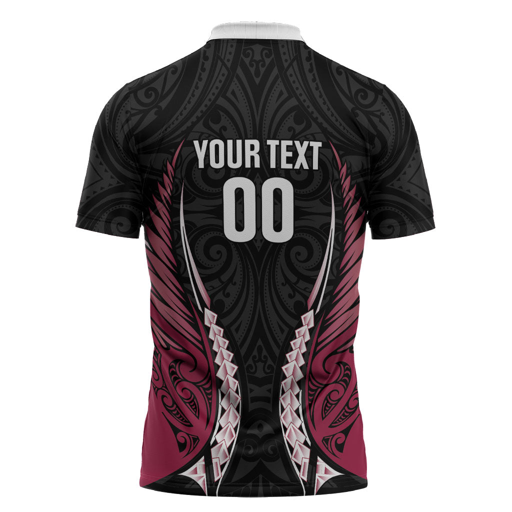 North Harbour 2026 Rugby Custom Zipper Polo Shirt NZ Maori Silver Fern