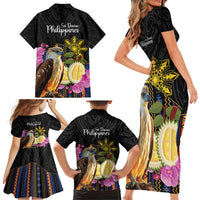 Kadayawan Philippines Family Matching Short Sleeve Bodycon Dress and Hawaiian Shirt Filipino Eagle Happy 39th Anniversary LT14 - Polynesian Pride