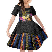 Kadayawan Philippines Family Matching Summer Maxi Dress and Hawaiian Shirt Filipino Eagle Happy 39th Anniversary LT14 Daughter's Dress Black - Polynesian Pride