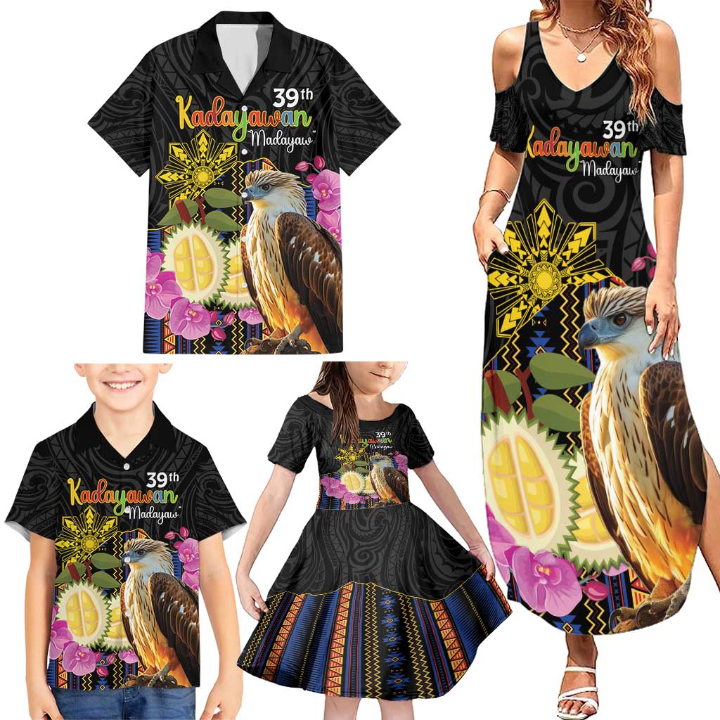 Kadayawan Philippines Family Matching Summer Maxi Dress and Hawaiian Shirt Filipino Eagle Happy 39th Anniversary LT14 - Polynesian Pride