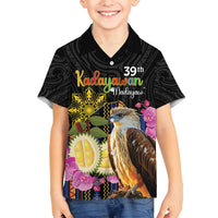 Kadayawan Philippines Family Matching Summer Maxi Dress and Hawaiian Shirt Filipino Eagle Happy 39th Anniversary LT14 Son's Shirt Black - Polynesian Pride