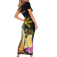 Kadayawan Philippines Short Sleeve Bodycon Dress Filipino Eagle Happy 39th Anniversary