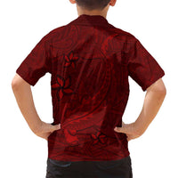 Oxblood Polynesia Family Matching Long Sleeve Bodycon Dress and Hawaiian Shirt Hawaiian Tribal Hammerhead Shark Tattoo LT14 - Polynesian Pride