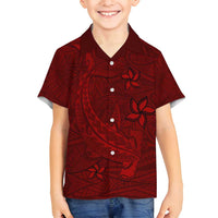 Oxblood Polynesia Family Matching Long Sleeve Bodycon Dress and Hawaiian Shirt Hawaiian Tribal Hammerhead Shark Tattoo LT14 Son's Shirt Oxblood - Polynesian Pride