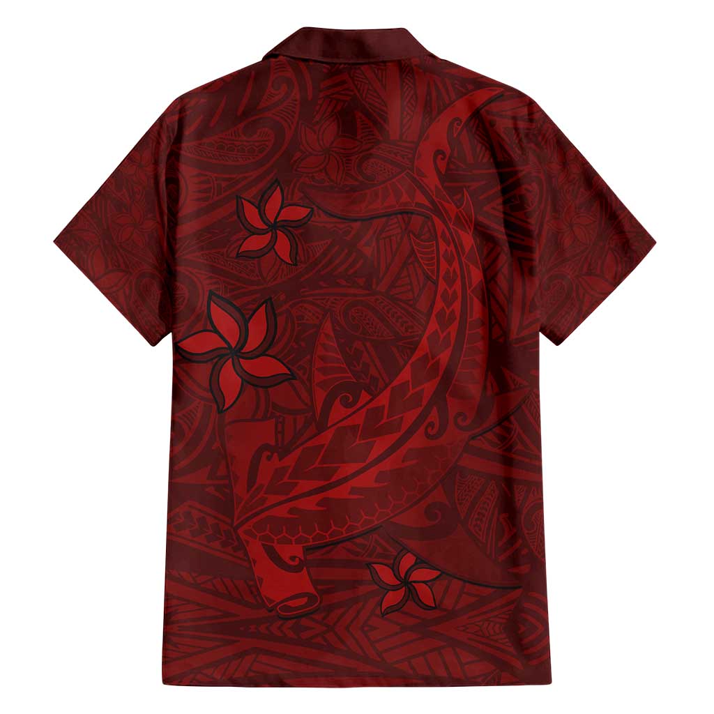 Oxblood Polynesia Family Matching Summer Maxi Dress and Hawaiian Shirt Hawaiian Tribal Hammerhead Shark Tattoo LT14 - Polynesian Pride
