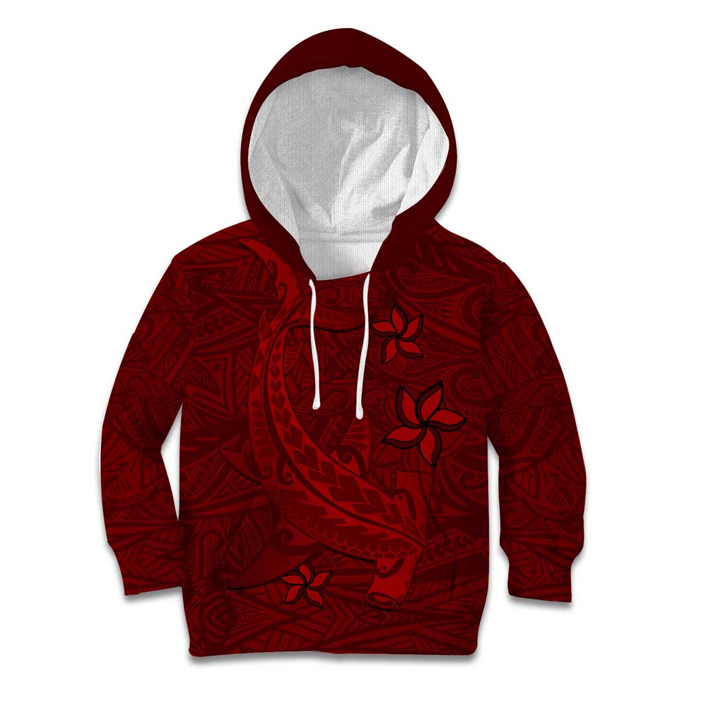 Oxblood Polynesia Kid Hoodie Hawaiian Tribal Hammerhead Shark Tattoo LT14 Hoodie Oxblood - Polynesian Pride