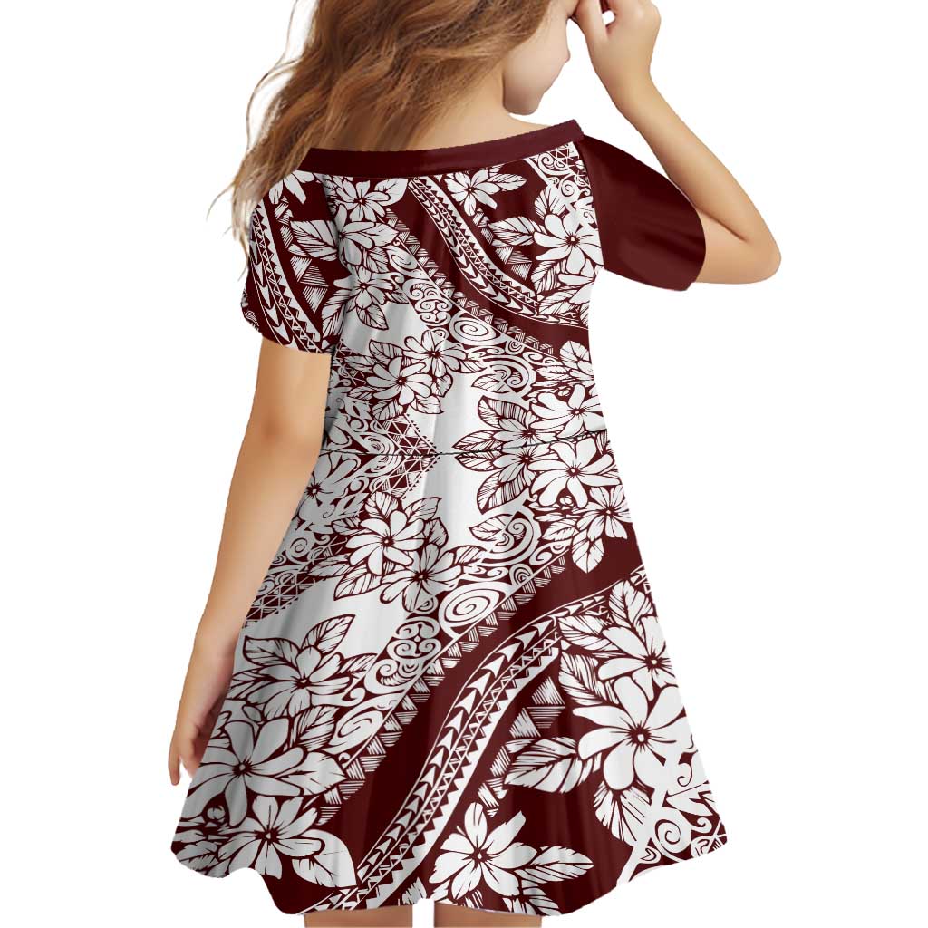 Polynesian Tropical Flowers Oxblood Color Family Matching Tank Maxi Dress and Hawaiian Shirt LT14 - Polynesian Pride