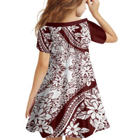 Polynesian Tropical Flowers Oxblood Color Family Matching Tank Maxi Dress and Hawaiian Shirt LT14 - Polynesian Pride