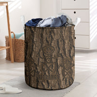 Kioranga Moriori New Zealand Laundry Basket Kopi Rakau Carving Art LT14 Brown - Polynesian Pride