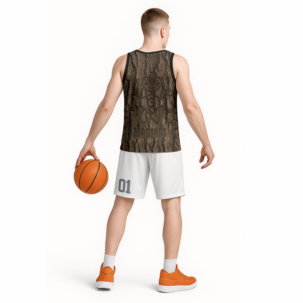 Kioranga Moriori New Zealand Basketball Jersey Kopi Rakau Carving Art LT14 - Polynesian Pride
