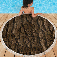 Kioranga Moriori New Zealand Beach Blanket Kopi Rakau Carving Art LT14 - Polynesian Pride