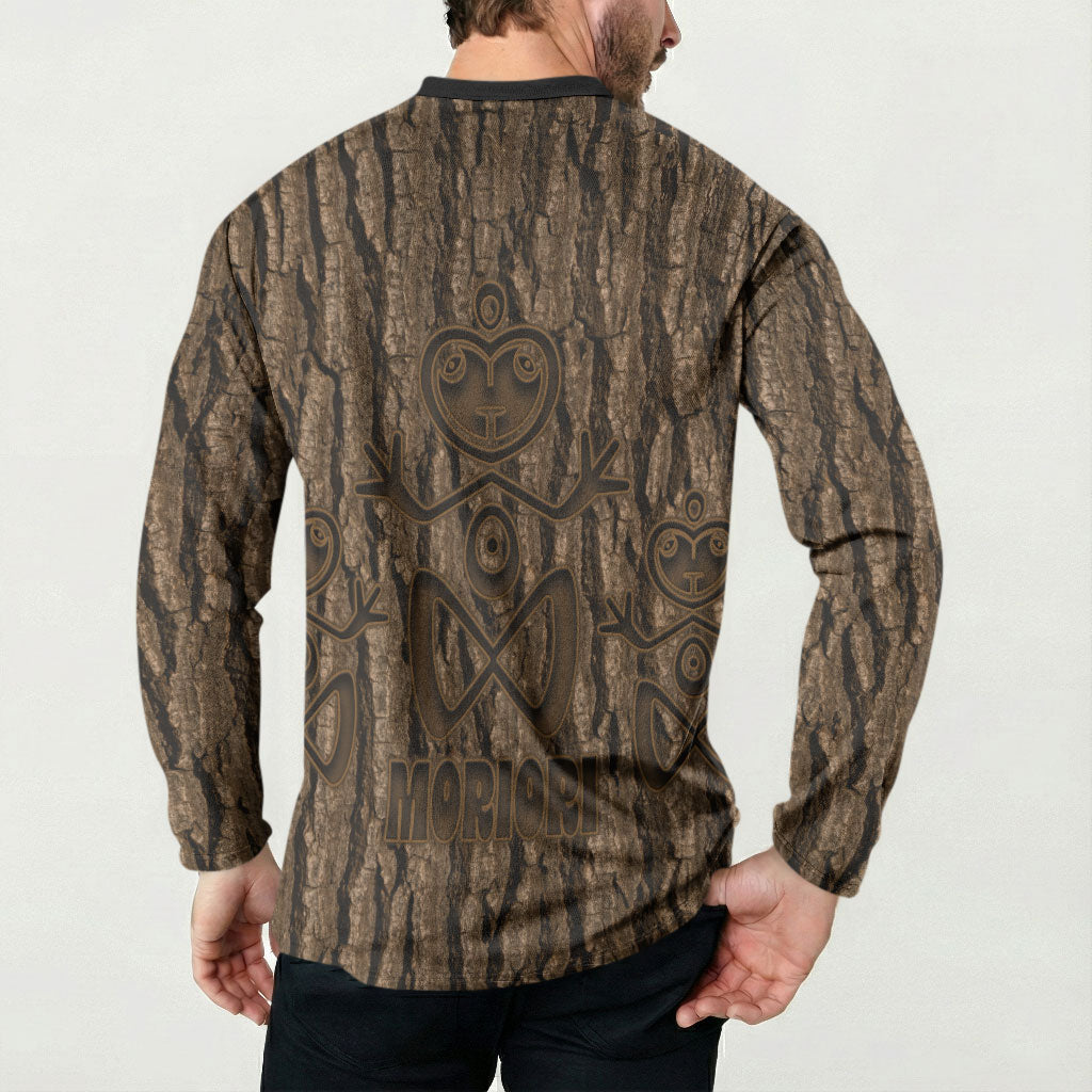 Kioranga Moriori New Zealand Button Sweatshirt Kopi Rakau Carving Art LT14 - Polynesian Pride